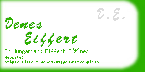 denes eiffert business card